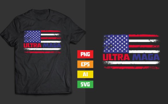 American Flag Ultra Maga Graphics & T-Shirt Designs