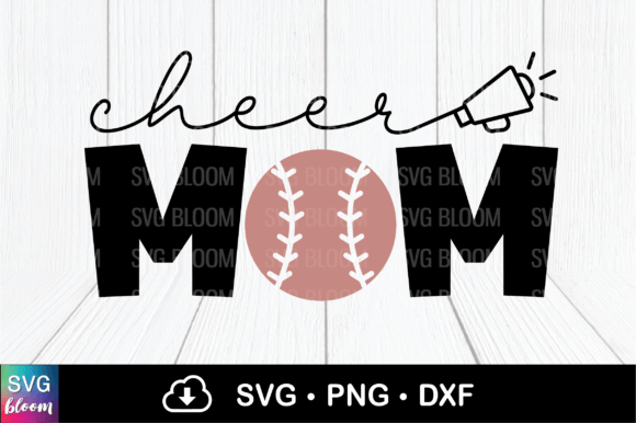 Cheer Mom Baseball Sublimation Graphics & Templates