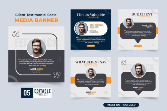 Client Feedback Testimonial Bundle: Graphics & Graphic Templates