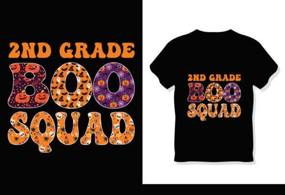 Funny Halloween Boo Squad Teacher Shirt Graphics