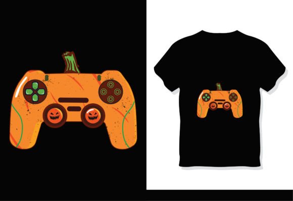 Halloween Gamer Pumpkin Controller Shirt Graphics