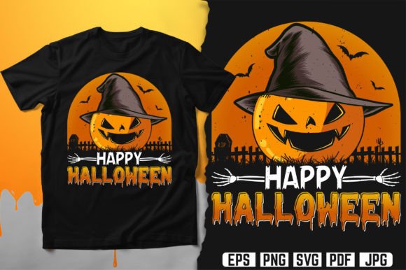 Happy Halloween T-Shirt Design Vector: Graphics for Real Crafting & T-Shirt Designs