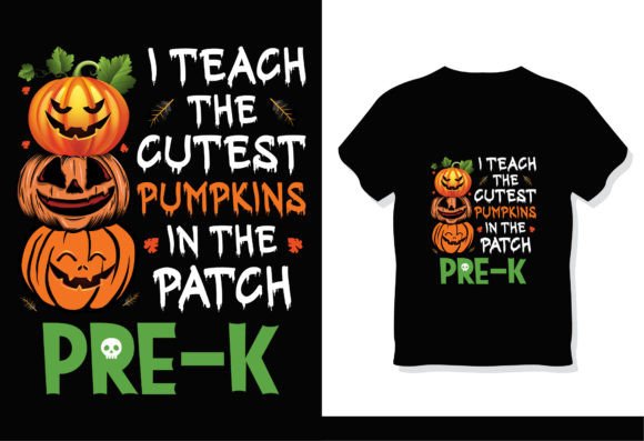 Pre-K Halloween Teacher T-Shirt Graphics
