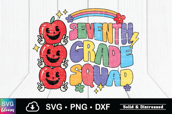 Seventh Grade Squad Rainbow Sublimation Graphics