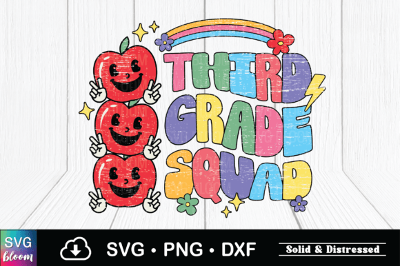 Third Grade Squad Rainbow Sublimation Graphics