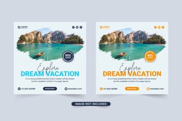 Vacation Planner Flyer Template Design: Graphics for Travel Brands